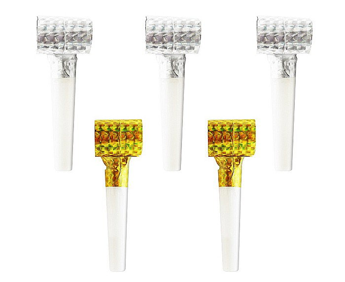 GOD FLUIERE DIN HARTIE PARTY Holographic blowouts, 25cm, gold-silver 5/set PZ-THZS [1]