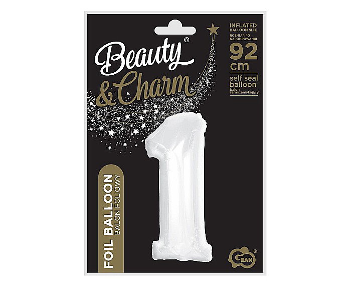 GOD BALON FOLIE ALUMINIU B&C Number 1, white, 92cm CH-B9B1 [3]
