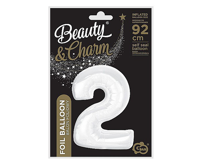 GOD BALON FOLIE ALUMINIU B&C Number 2, white, 92cm CH-B9B2 [3]