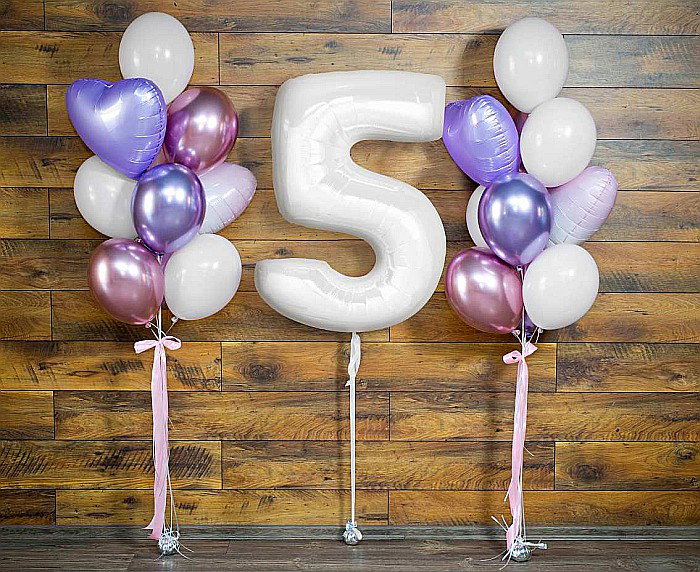 GOD BALON FOLIE ALUMINIU B&C Number 5, white, 92cm CH-B9B5 [2]
