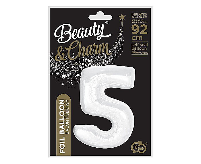 GOD BALON FOLIE ALUMINIU B&C Number 5, white, 92cm CH-B9B5 [3]