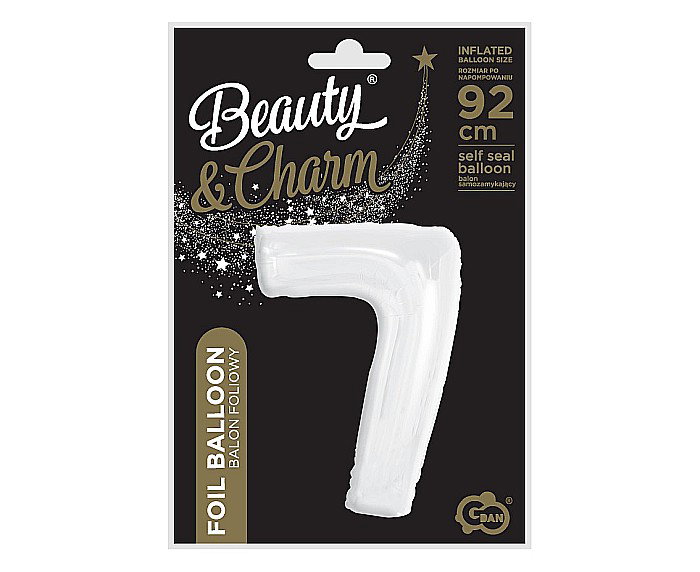 GOD BALON FOLIE ALUMINIU B&C Number 7, white, 92cm CH-B9B7 [3]