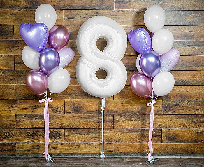 GOD BALON FOLIE ALUMINIU B&C Number 8, white, 92cm CH-B9B8 [2]