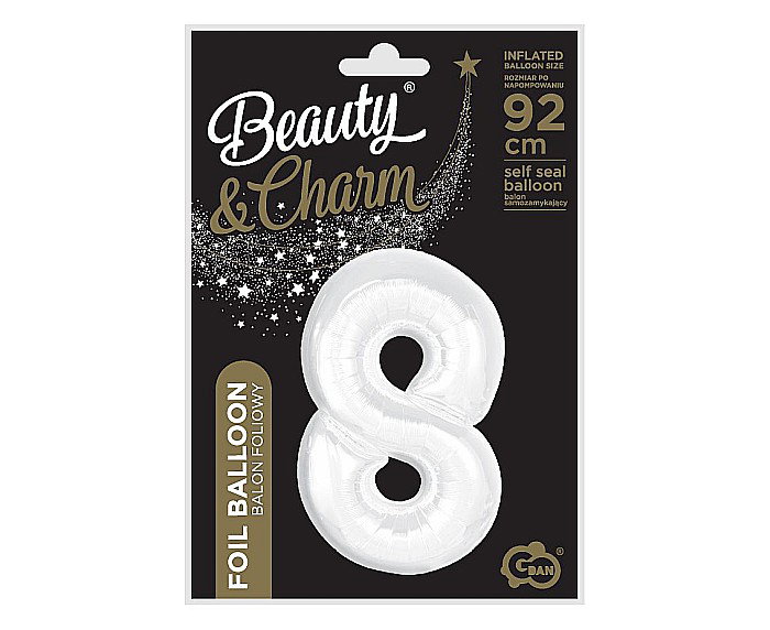 GOD BALON FOLIE ALUMINIU B&C Number 8, white, 92cm CH-B9B8 [3]