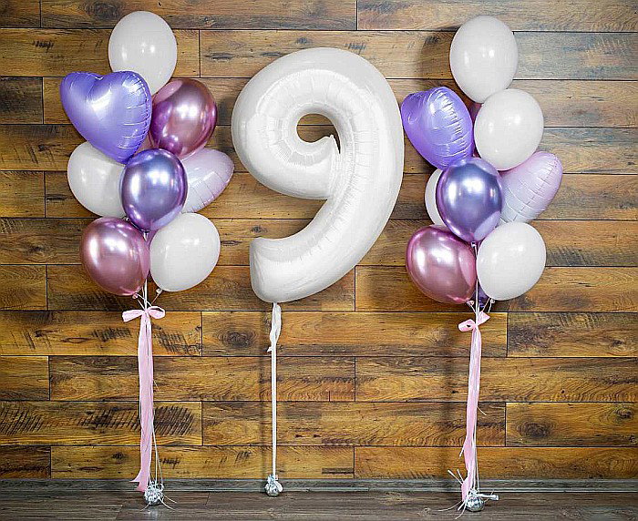 GOD BALON FOLIE ALUMINIU B&C Number 9, white, 92cm CH-B9B9 [2]