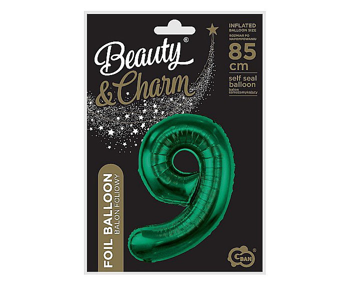 GOD BALON FOLIE ALUMINIU Number 9, bottle green, 85cm CH-B8B9 [2]