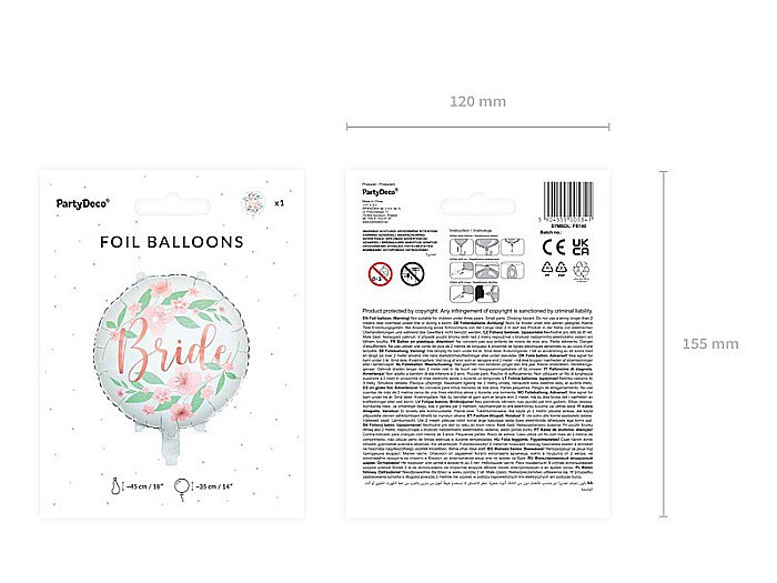 PD BALON FOLIE ALUMINIU Flower Bride, 45cm, white FB140 [3]