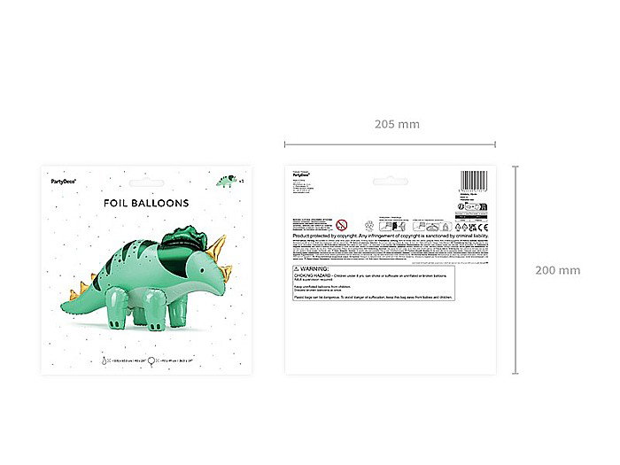 PD BALON FOLIE ALUMINIU Triceratops, 101x60.5cm, green FB186 [8]