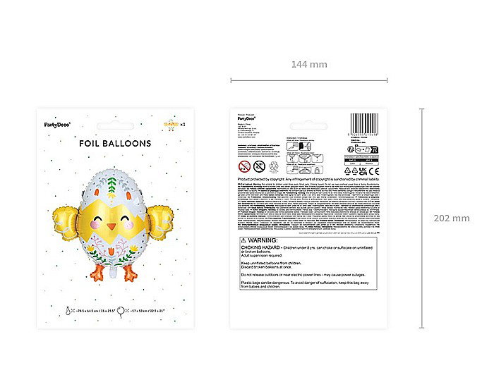 PD BALON FOLIE ALUMINIU Chick, 78.5x64.5cm, mix FB198 [7]