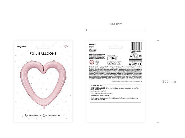 PD BALON FOLIE ALUMINIU Heart frame, 86x83.5cm, light pink FB207P-081J [5]