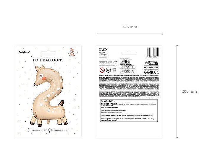 PD BALON FOLIE ALUMINIU Number 2 - Roe deer, 65x102cm, mix FB163-2 [3]