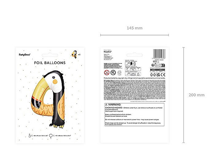 PD BALON FOLIE ALUMINIU Number 4 - Tucan, 68X91cm, mix FB163-4 [3]