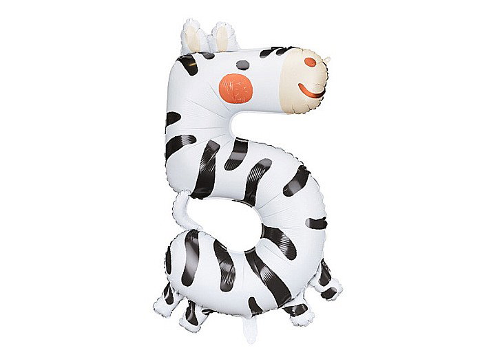 PD BALON FOLIE ALUMINIU Number 5 - Zebra, 68X98cm, mix FB163-5 [2]