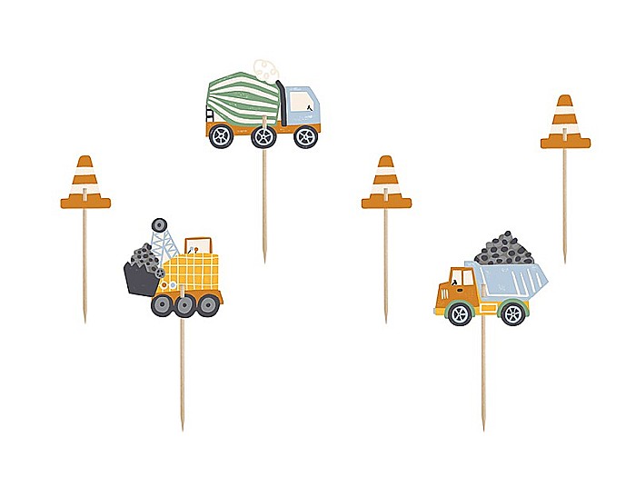 PD DECORATIUNI PENTRU TORT Construction vehicles, 4-7cm, mix 6/set KPM32 [2]