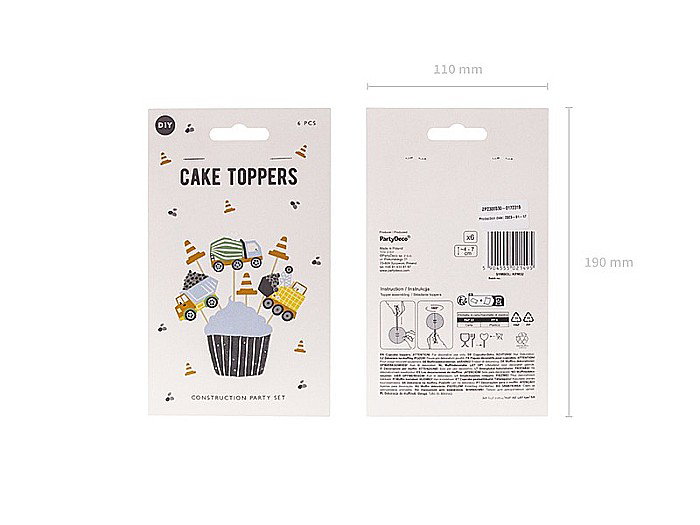 PD DECORATIUNI PENTRU TORT Construction vehicles, 4-7cm, mix 6/set KPM32 [5]