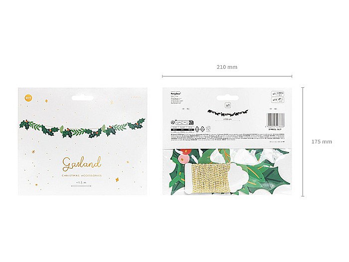 PD GHIRLANDA HARTIE Christmas, Mistletoe mix, 2m GL31 [4]