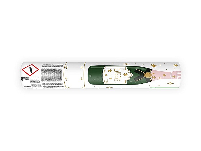 PD CONFETTI CANNON Champagne, tube shooter with golden stars, 20cm TUBSZ20-019 [2]