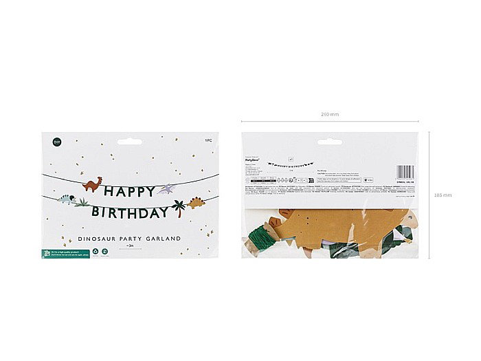 PD BANNER Happy Birthday Dino, 3m, mix GRL106 [7]