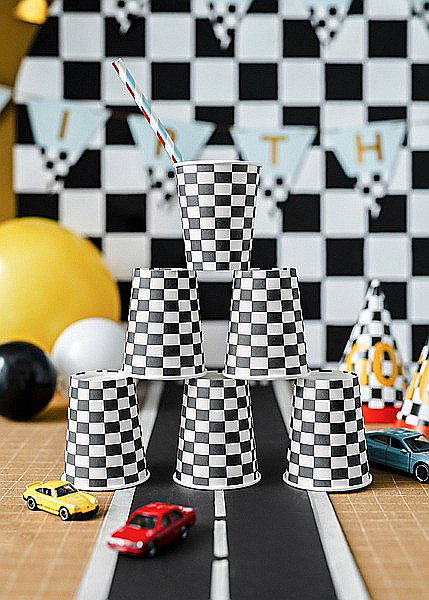 PD PAHARE CARTON Checkered Flag, 220ml, mix 6/set KPP74-EU3 [3]