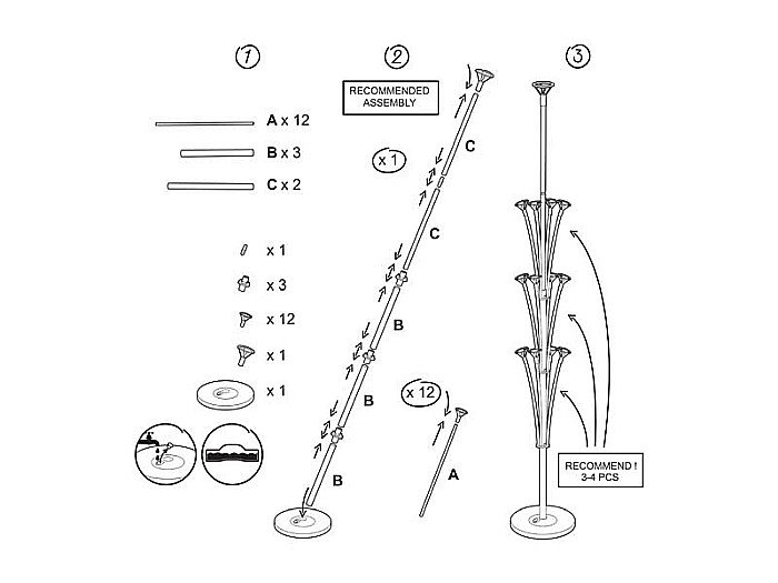 PD SUPORT DIN PLASTIC PENTRU BALOANE 160CM TRANSPARENT STB1 [4]