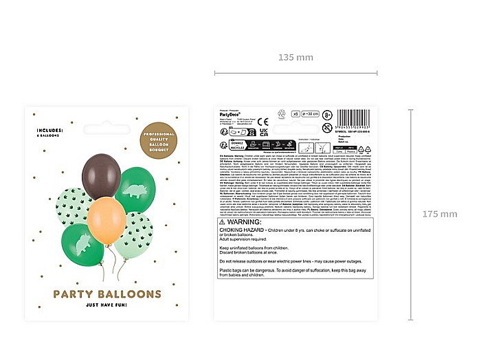 PD BALOANE Balloons 30cm, Dinosaur, mix, 6/set SB14P-335-000-6 [2]