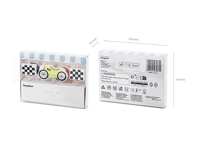 PD LUMANARI TORT Racing Cars, 2-3cm, mix 5/set SCS-18 [3]