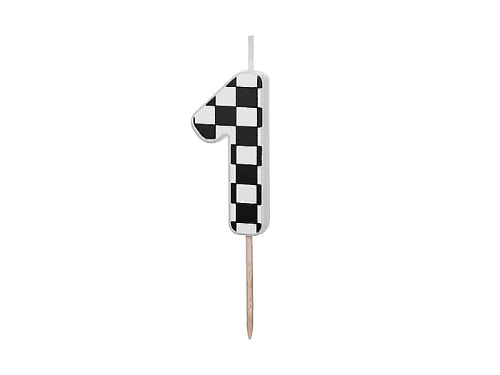 PD LUMANARI TORT Number 1, checkered flag pattern, mix 5.5cm SCU7-1 [1]