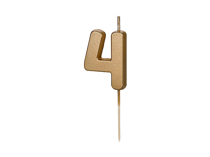 PD LUMANARI TORT Number 4, gold, 4.5cm SCU9-4 [1]