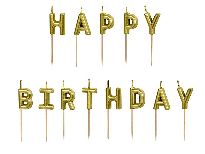 PD LUMANARI TORT Happy Birthday, gold, 2.5cm 13 litere SCS-13-019 [1]