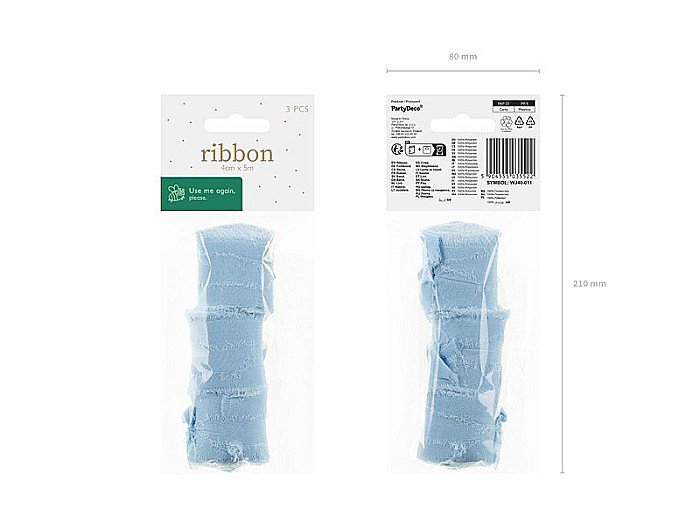 PD BANDA CHIFFON Ribbon chiffon, blue, 40mm/5m 3/set WJ40-011 [3]