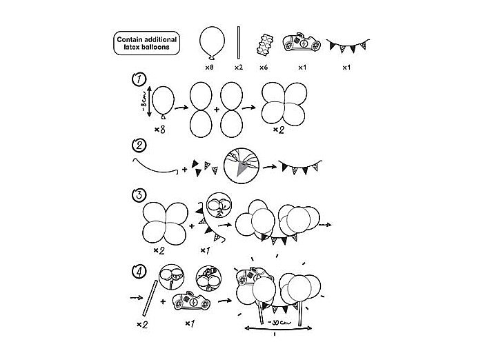 PD DECORATIUNI PENTRU TORT Balloon cake topper Car, mix, 29cm KBT4 [6]