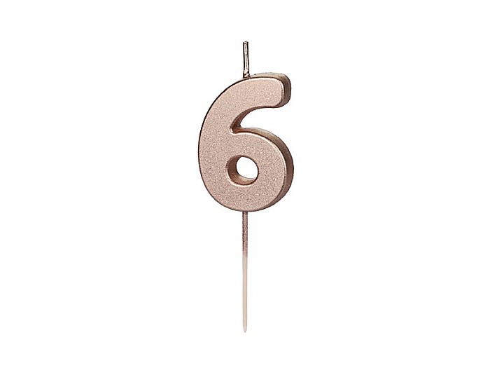 PD LUMANARI TORT Number 6, rose-gold, 4.5cm SCU12M-6-019R [1]