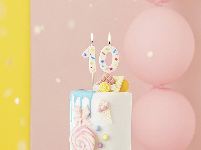 PD LUMANARI TORT Number 0, white confetti, 5.5cm SCU11-0 [2]