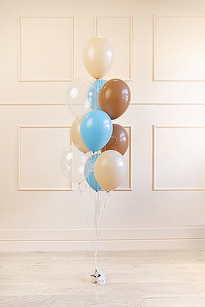 PD BALOANE Latex balloons set, 27-30cm, pastel sky blue, light peach-clear, mix 10/set ZBL1 [2]