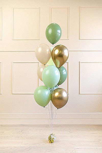 PD BALOANE Latex balloons set, 27-30cm, pistachio, pastel rosemary green, gold mix 10/set ZBL4 [2]