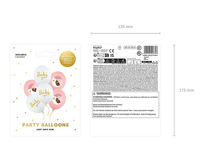 PD BALOANE Balloons 30cm, Baby girl, mix 6/set SB14P-337-000-6 [2]