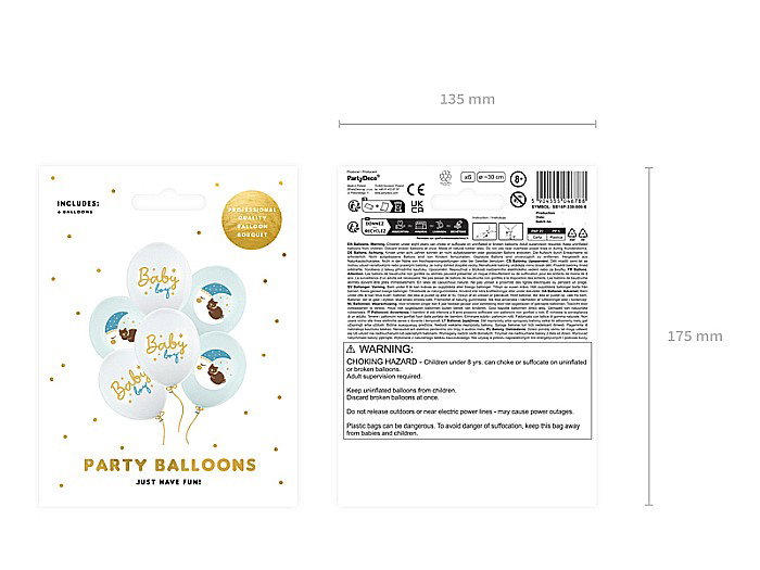 PD BALOANE Balloons 30cm, Baby boy, mix 6/set SB14P-338-000-6 [2]