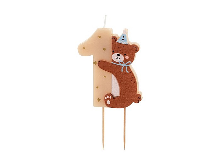 PD LUMANARI TORT Number 1, With Teddy bear, mix 7cm SCS-25-1 [1]