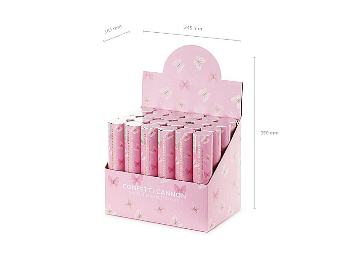 PD CONFETTI CANNON Pink butterfly, tube shooter, 20cm TUKBT20-081 [5]