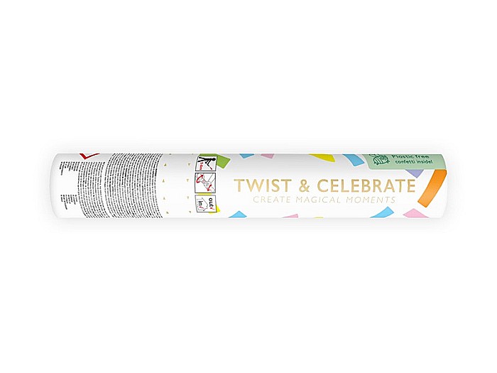 PD CONFETTI CANNON Pastel streamers, tube shooter, 20cm TUKN20-000P [2]
