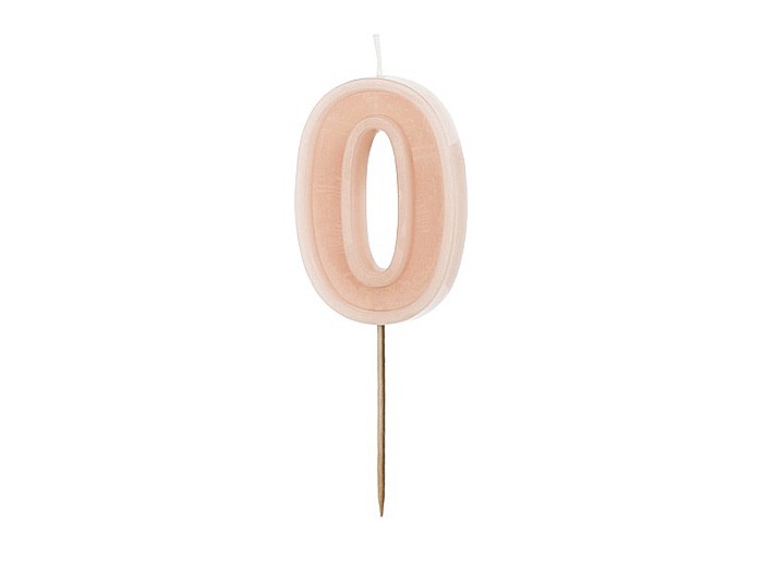 PD LUMANARI TORT Number 0 , dusty rose, 6cm SCU14-0-081BR [1]