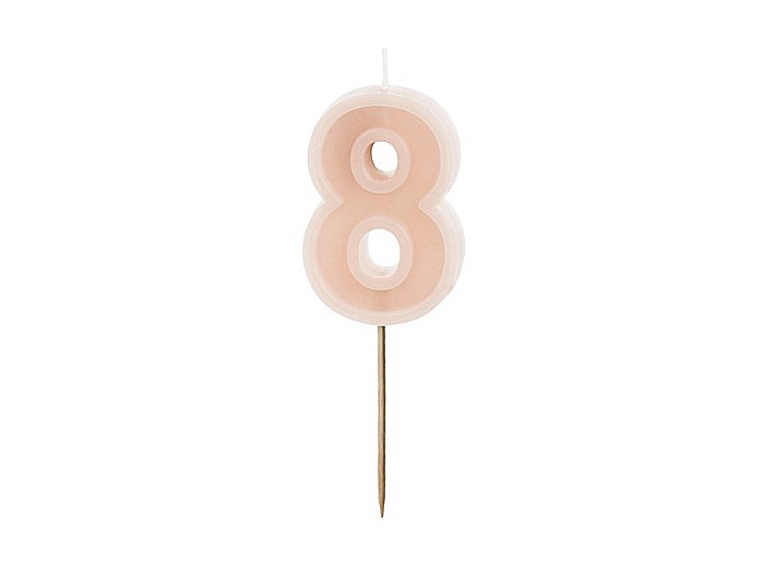 PD LUMANARI TORT Number 8 , dusty rose, 6cm SCU14-8-081BR [1]