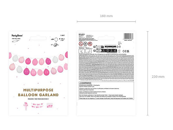 PD GHIRLANDA DIN BALOANE 3 in 1, pink, 25m, 20/SET GBN19-081 [2]