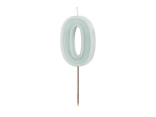 PD LUMANARI TORT Number 0 , light mint, 6cm SCU14-0-103J [1]