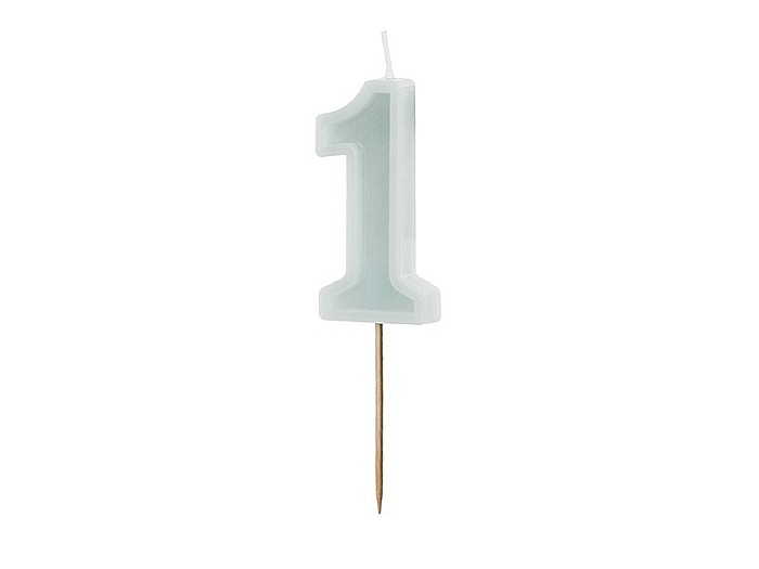 PD LUMANARI TORT Number 1 , light mint, 6cm SCU14-1-103J [1]