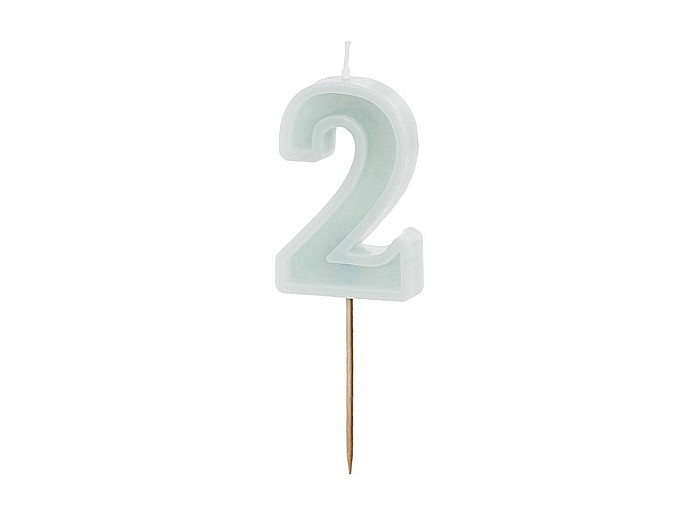 PD LUMANARI TORT Number 2 , light mint, 6cm SCU14-2-103J [1]