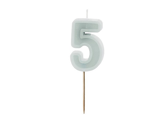PD LUMANARI TORT Number 5 , light mint, 6cm SCU14-5-103J [1]