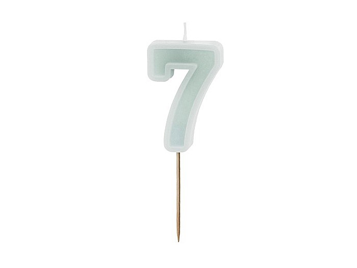 PD LUMANARI TORT Number 7 , light mint, 6cm SCU14-7-103J [1]