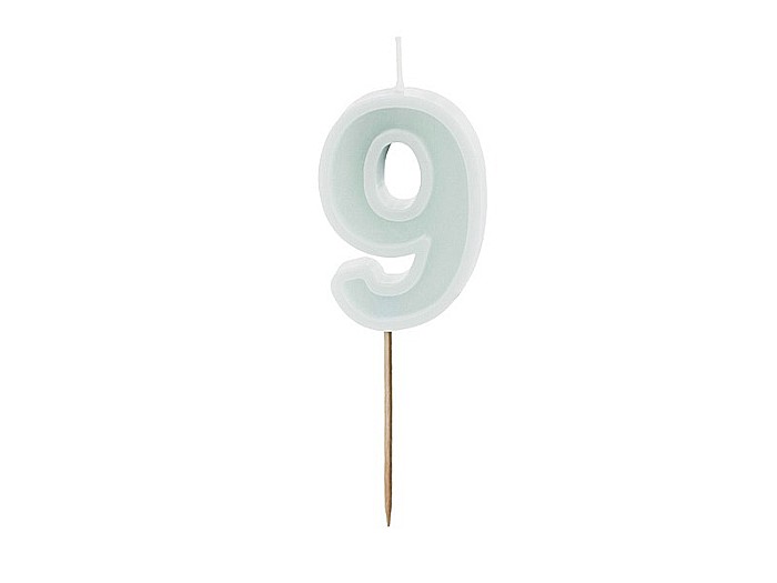 PD LUMANARI TORT Number 9 , light mint, 6cm SCU14-9-103J [1]