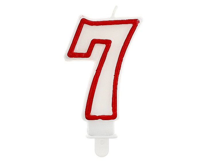 GOD LUMANARI TORT Number 7, red outline, 7cm PF-SCC/7 [1]